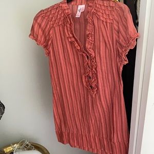 Stripped orange chic blouse